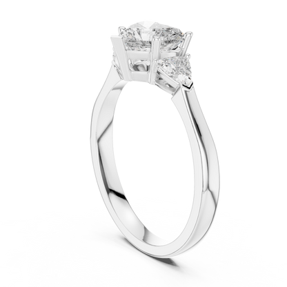 Heart Cut Three-Stone Diamond Ring