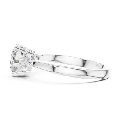 Heart Cut Three-Stone Diamond Ring