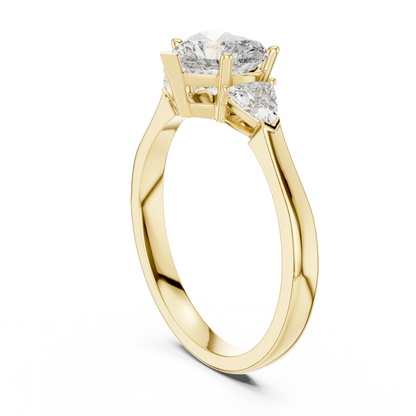 Heart Cut Three-Stone Diamond Ring