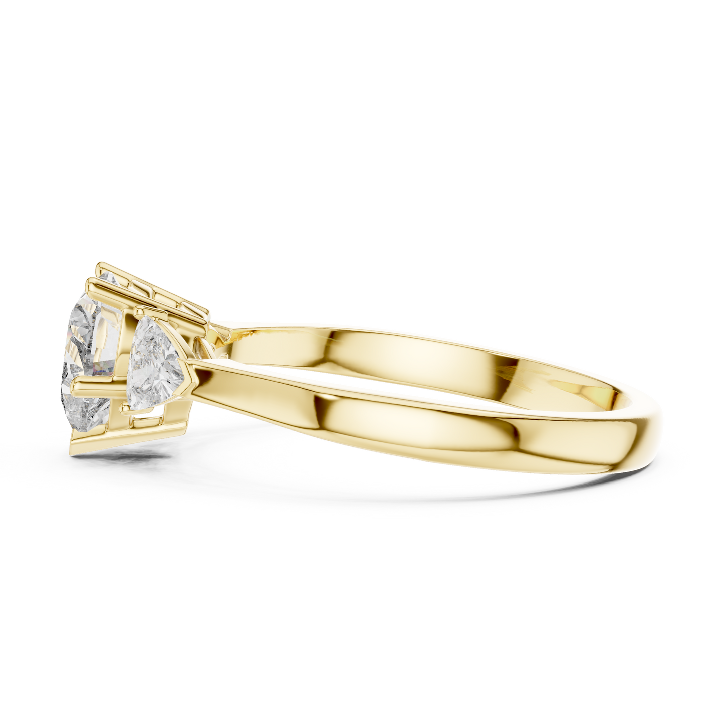 Heart Cut Three-Stone Diamond Ring