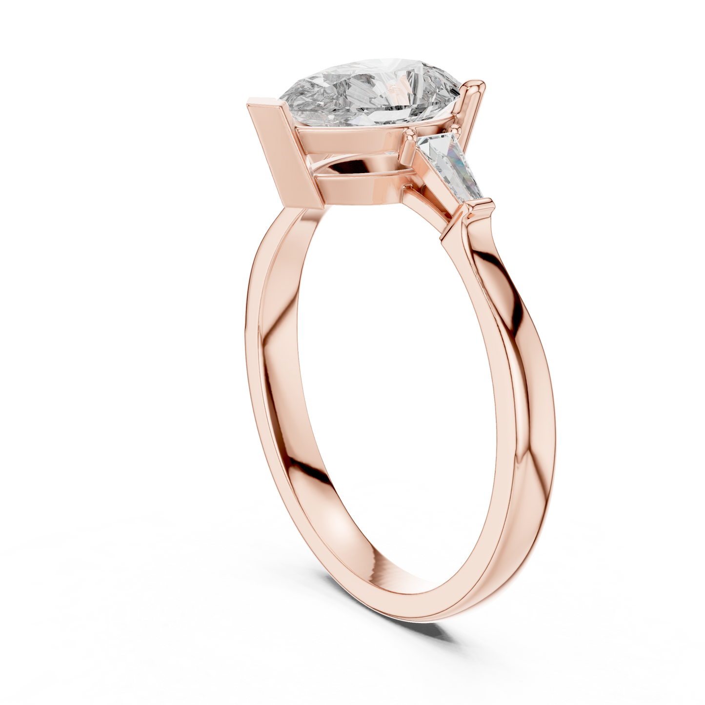 Pear Radiance Three-Stone Ring