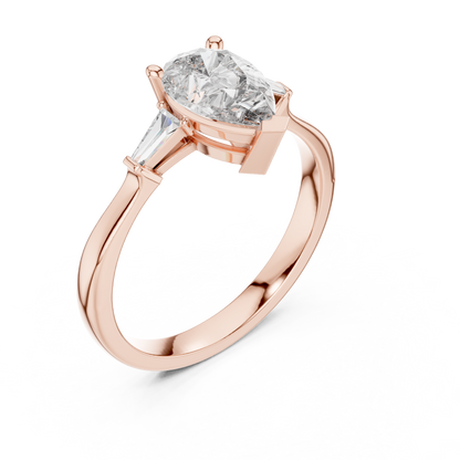 Pear Radiance Three-Stone Ring