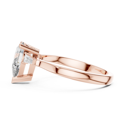 Pear Radiance Three-Stone Ring