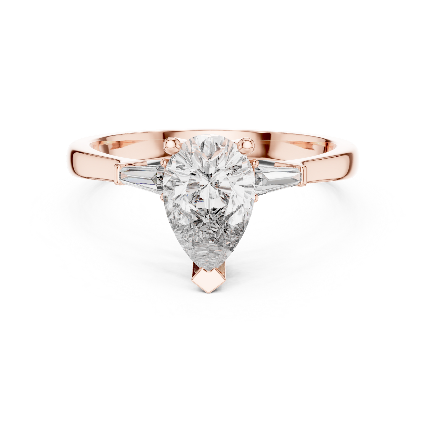 Pear Radiance Three-Stone Ring