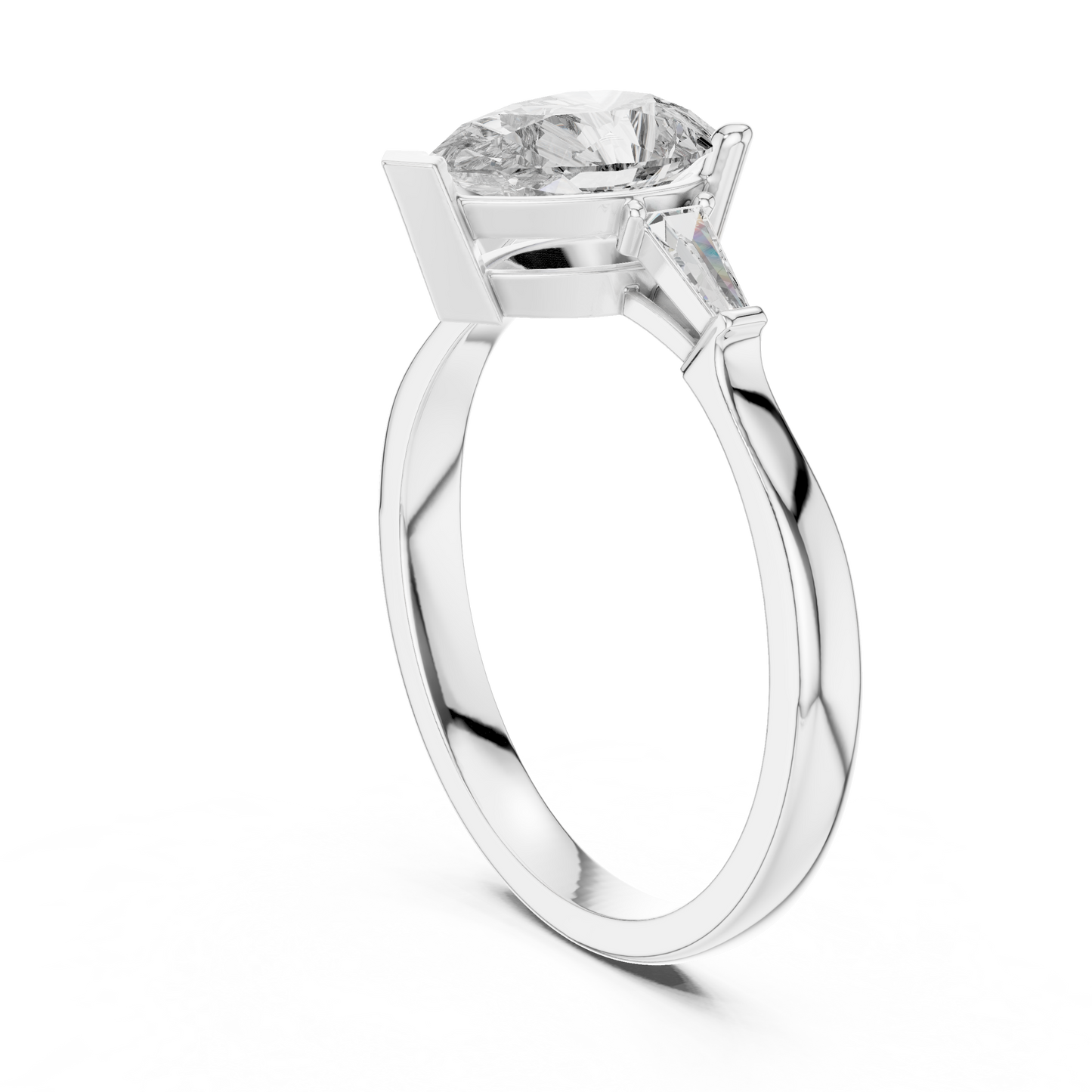 Pear Radiance Three-Stone Ring