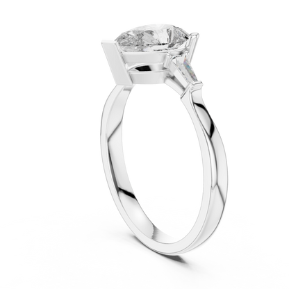 Pear Radiance Three-Stone Ring
