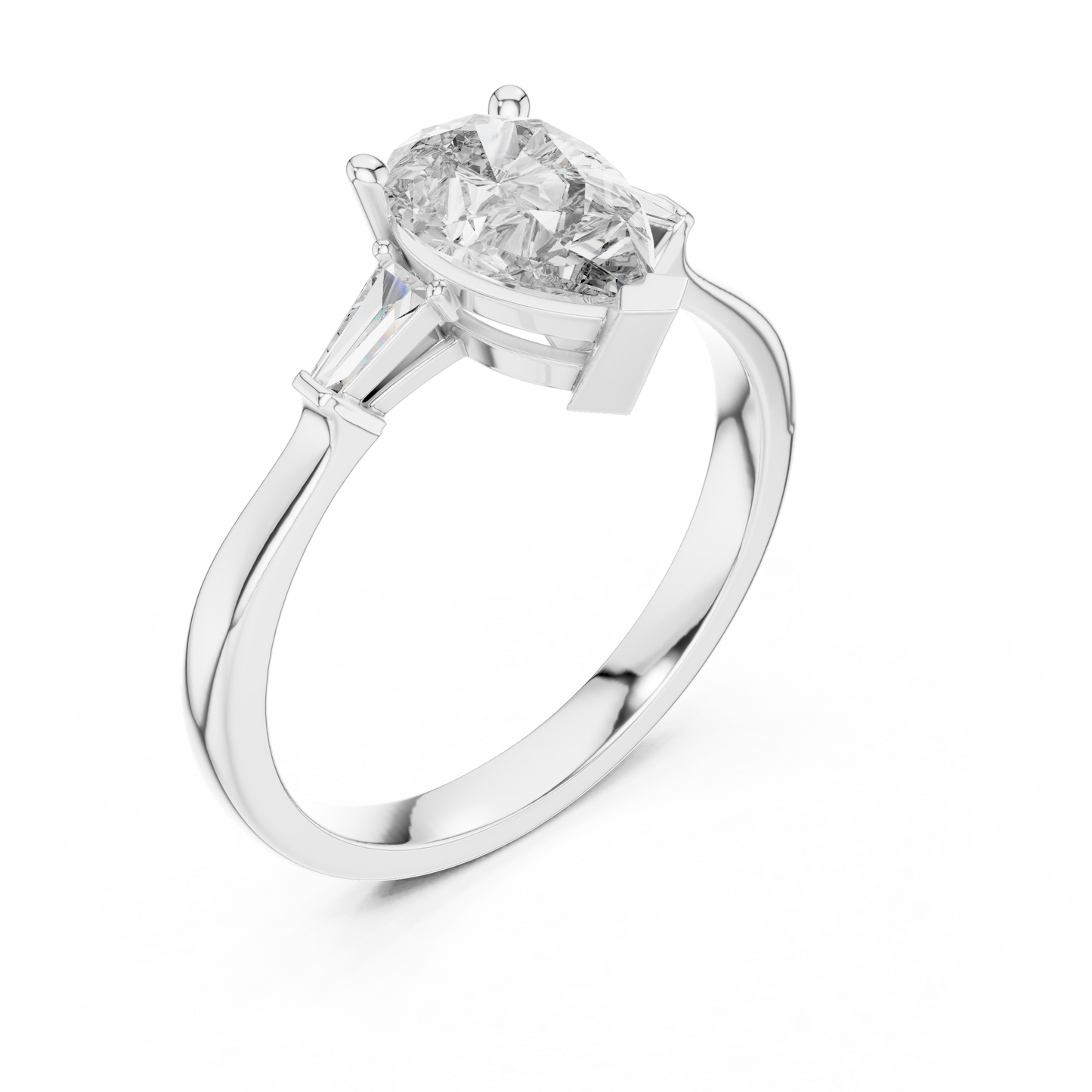 Pear Radiance Three-Stone Ring