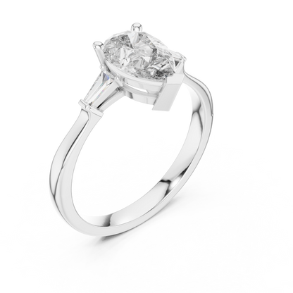 Pear Radiance Three-Stone Ring