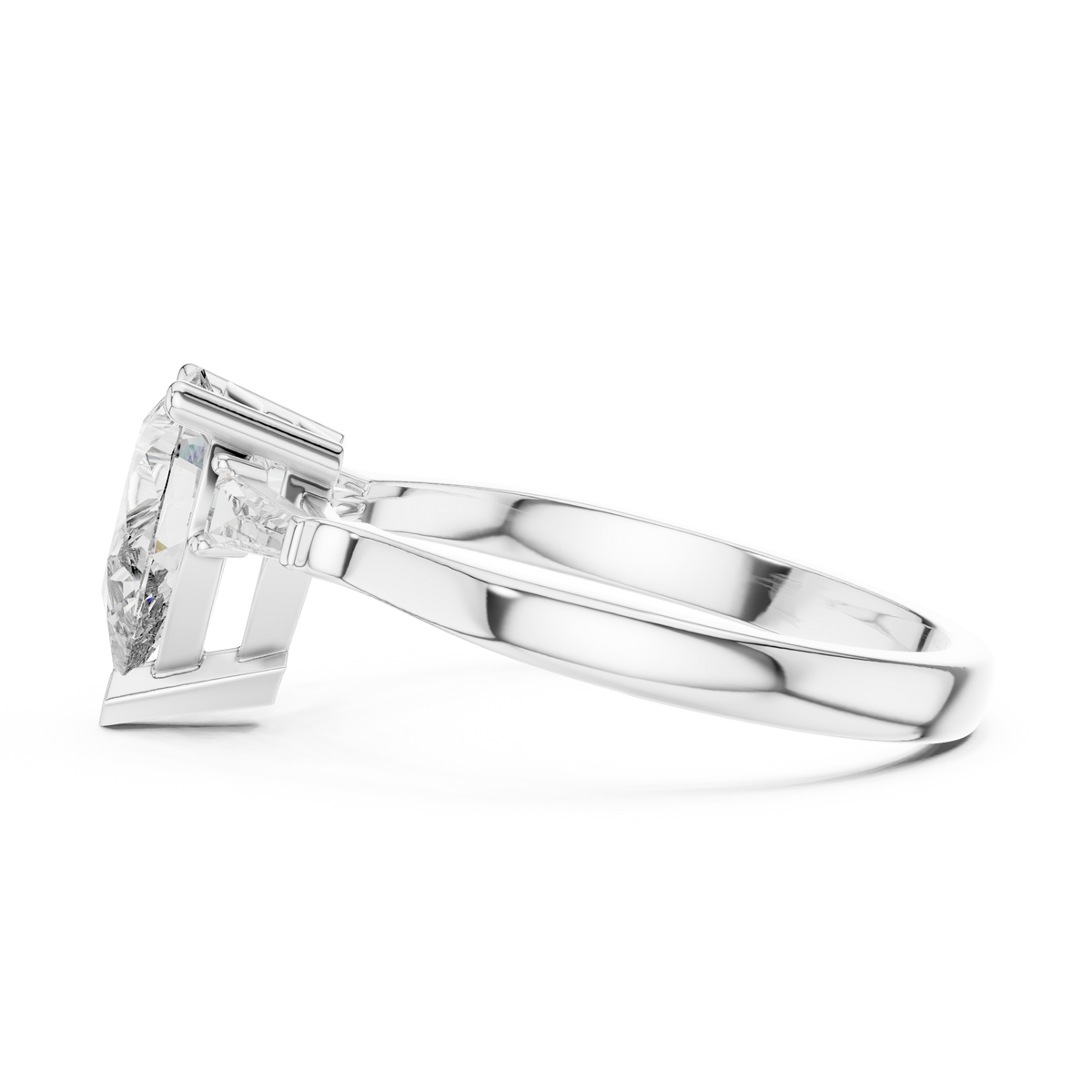 Pear Radiance Three-Stone Ring