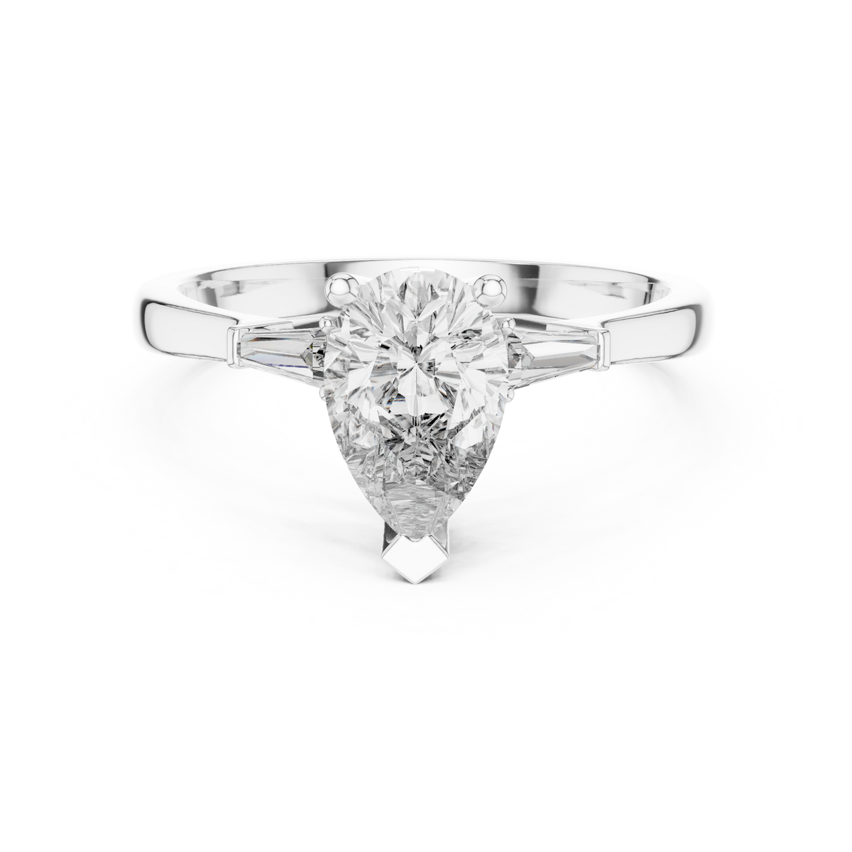 Pear Radiance Three-Stone Ring