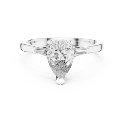 Pear Radiance Three-Stone Ring