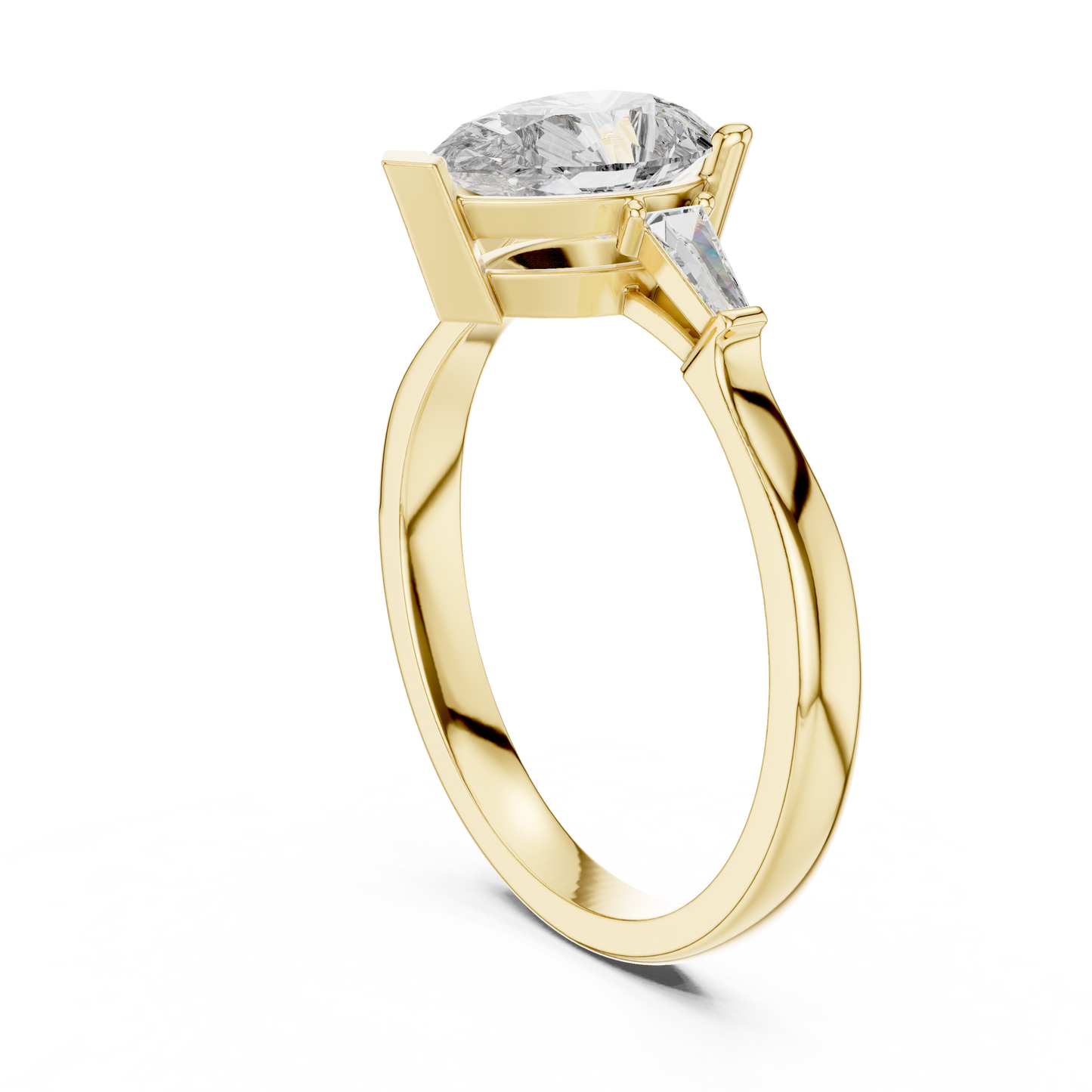 Pear Radiance Three-Stone Ring