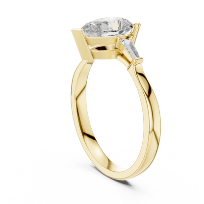 Pear Radiance Three-Stone Ring