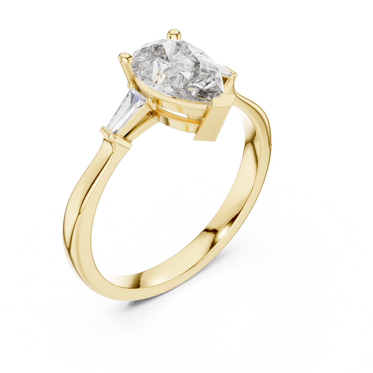 Pear Radiance Three-Stone Ring