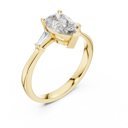 Pear Radiance Three-Stone Ring
