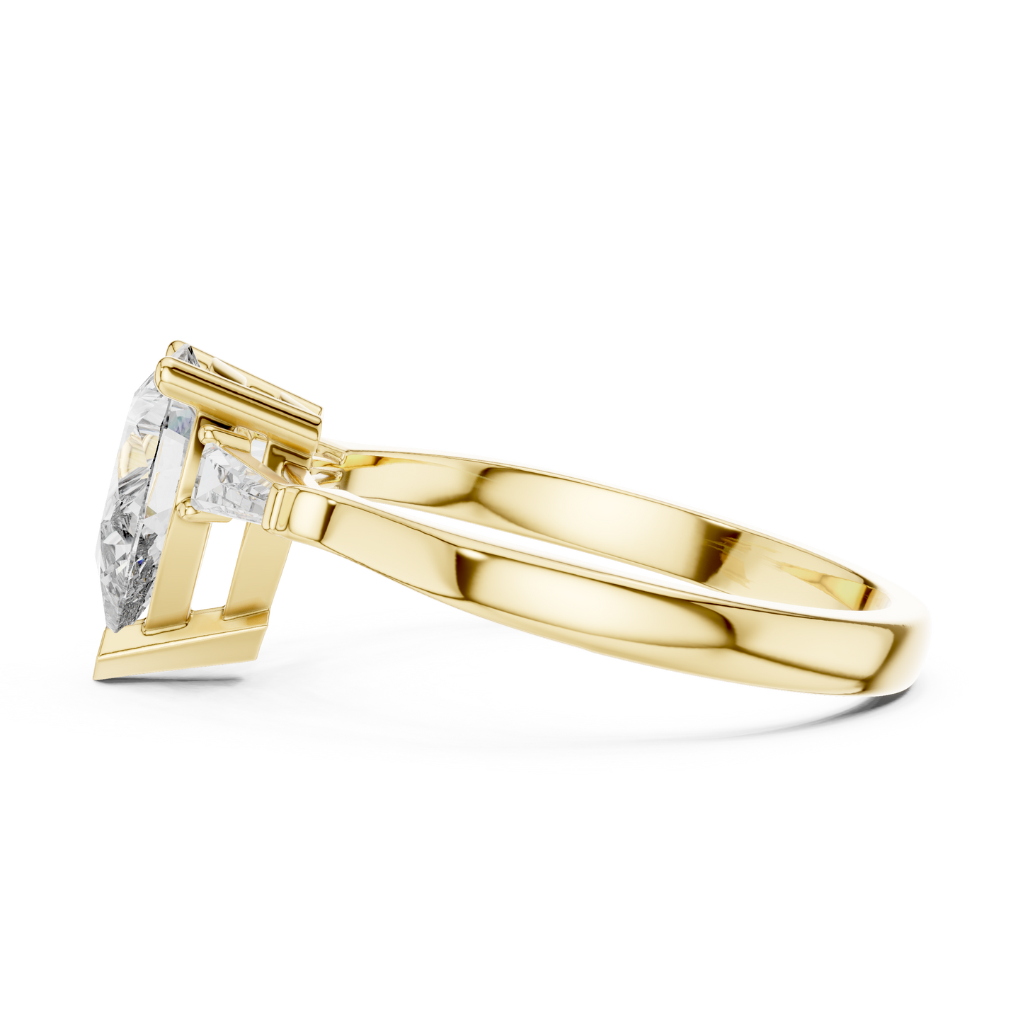 Pear Radiance Three-Stone Ring