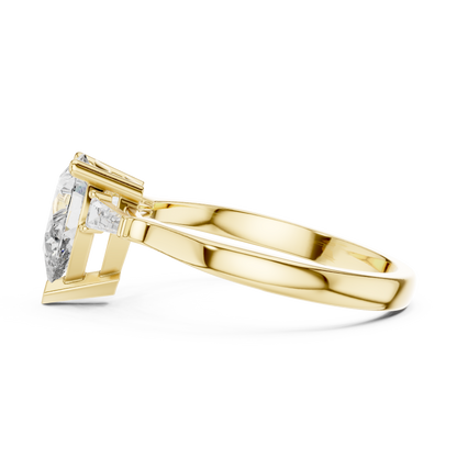 Pear Radiance Three-Stone Ring