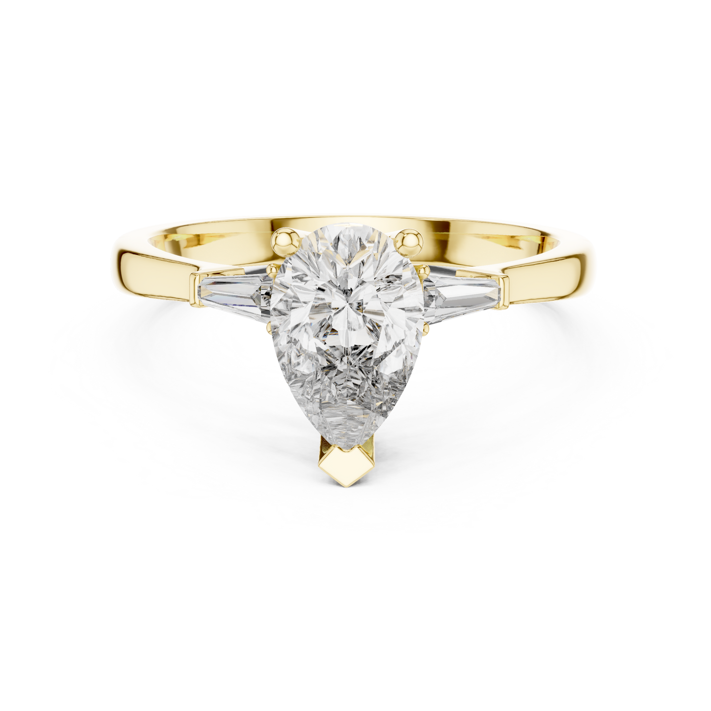Pear Radiance Three-Stone Ring