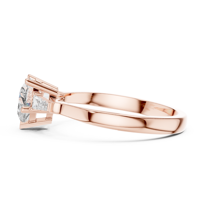 Aurora Heart Three-Stone Ring