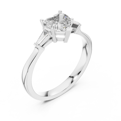 Aurora Heart Three-Stone Ring