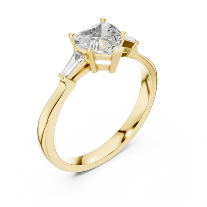 Aurora Heart Three-Stone Ring