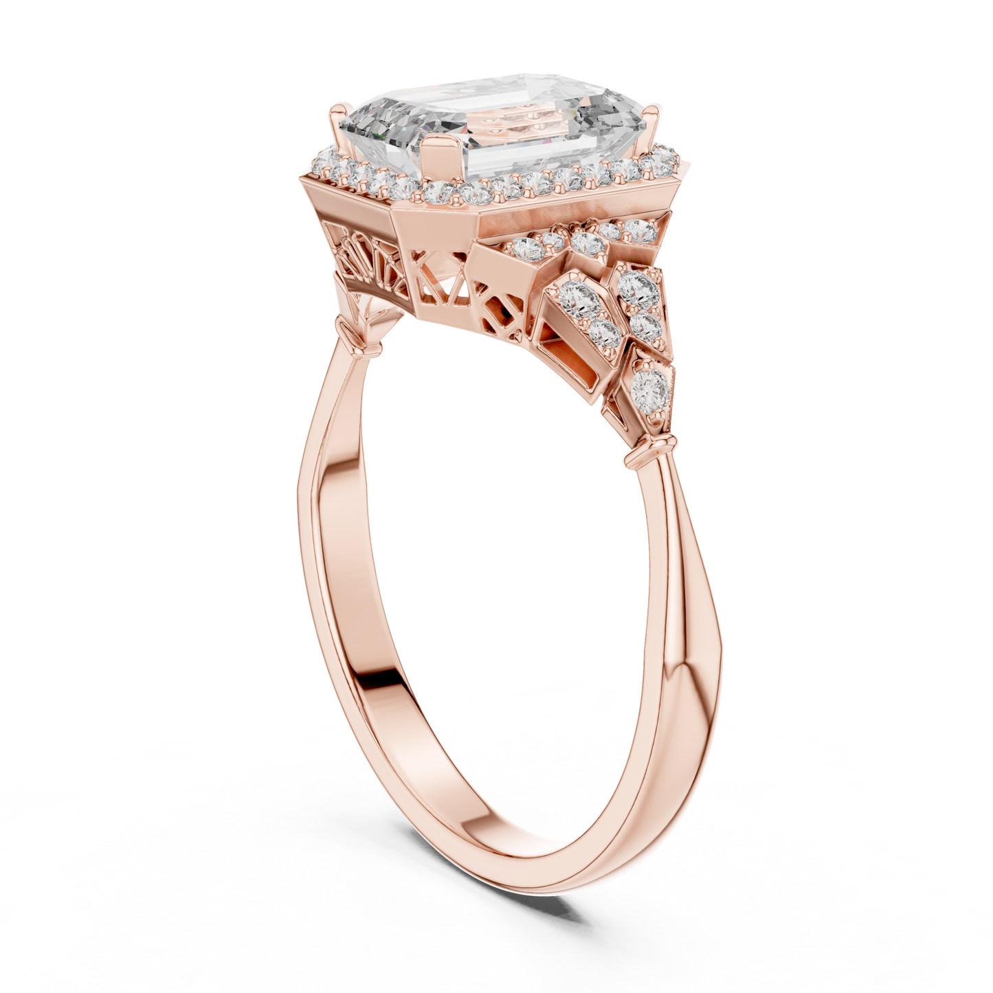 Regal Emerald Halo Ring