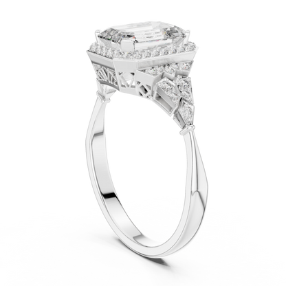 Regal Emerald Halo Ring