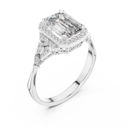 Regal Emerald Halo Ring