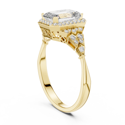 Regal Emerald Halo Ring
