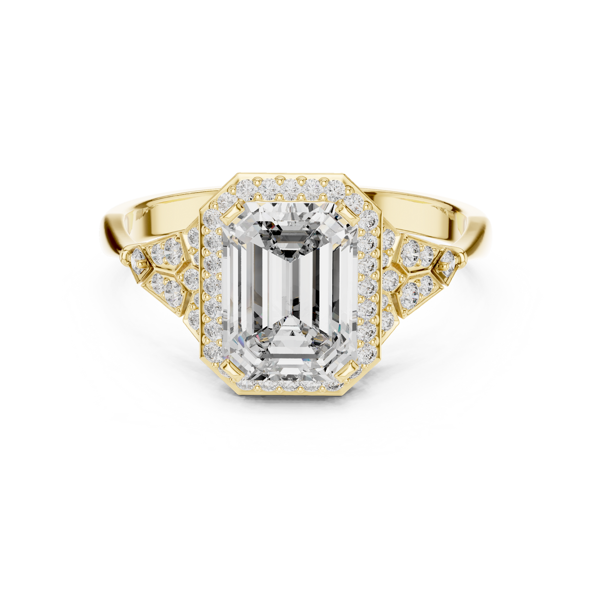 Regal Emerald Halo Ring