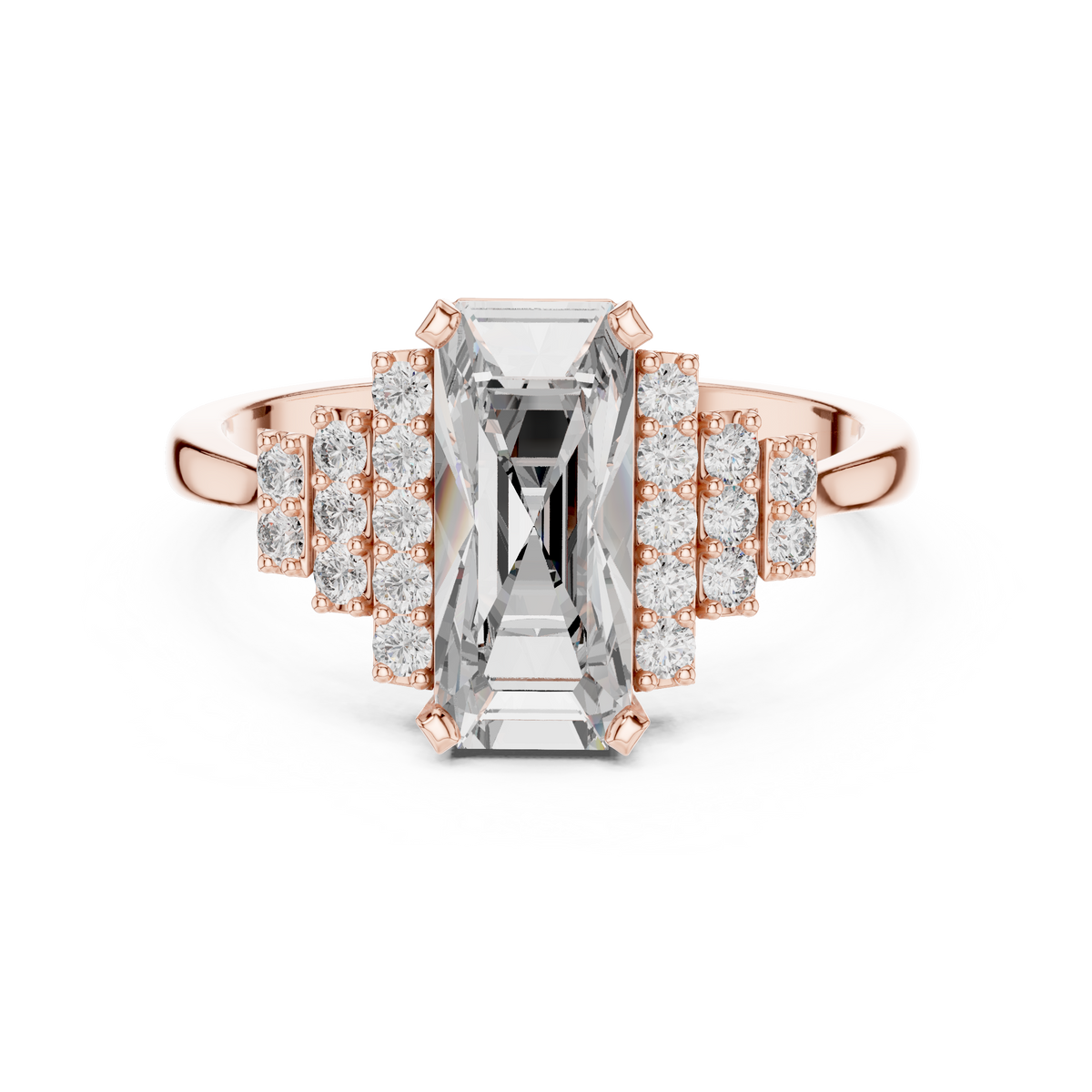 Radiant Steps Emerald Ring
