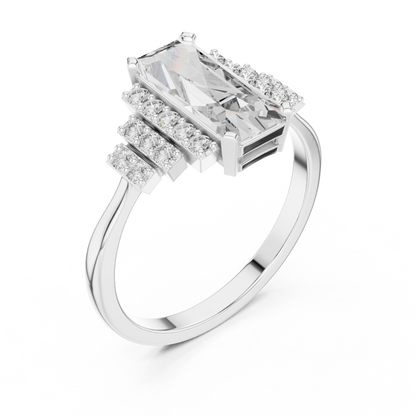 Radiant Steps Emerald Ring