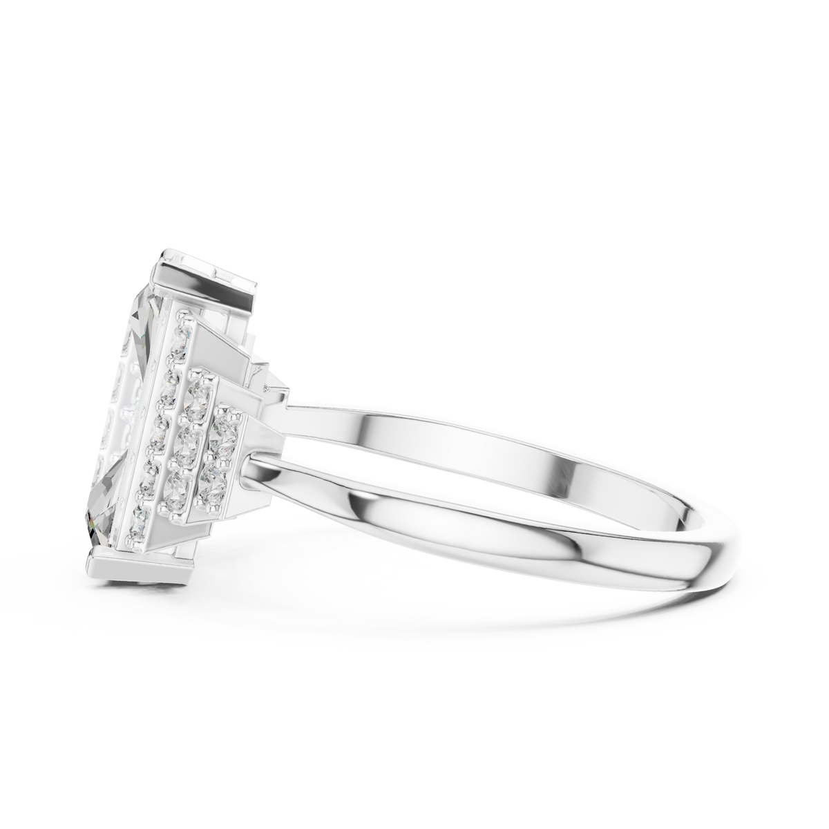 Radiant Steps Emerald Ring