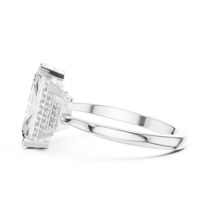 Radiant Steps Emerald Ring