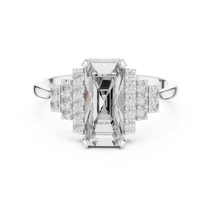 Radiant Steps Emerald Ring