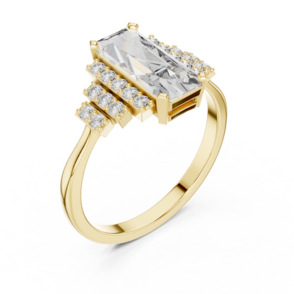 Radiant Steps Emerald Ring