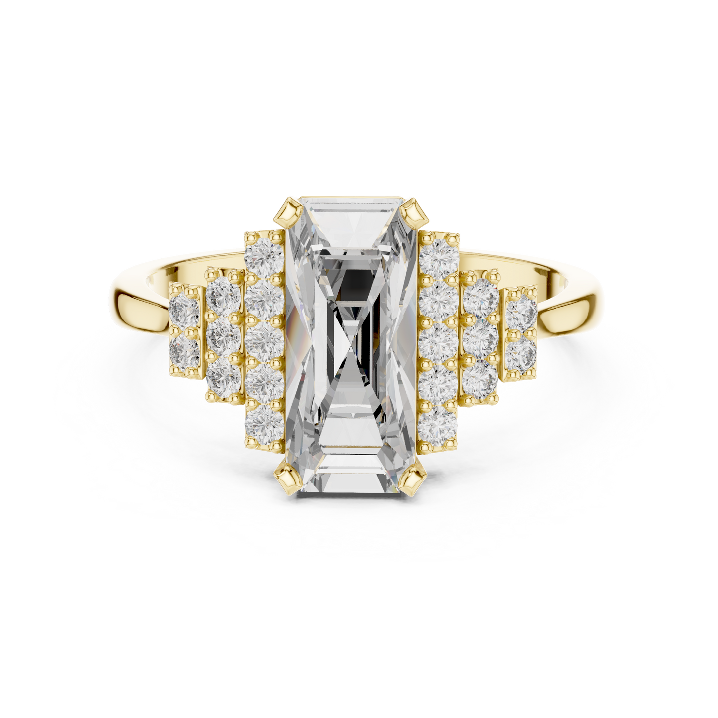 Radiant Steps Emerald Ring