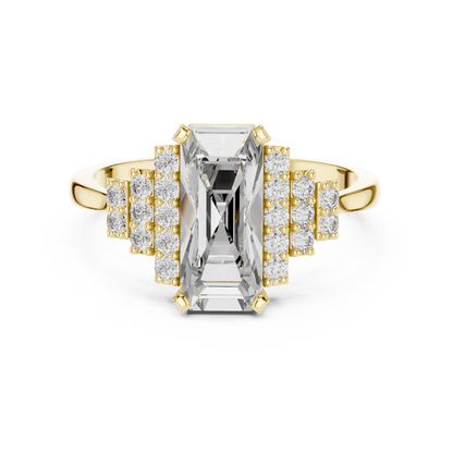 Radiant Steps Emerald Ring