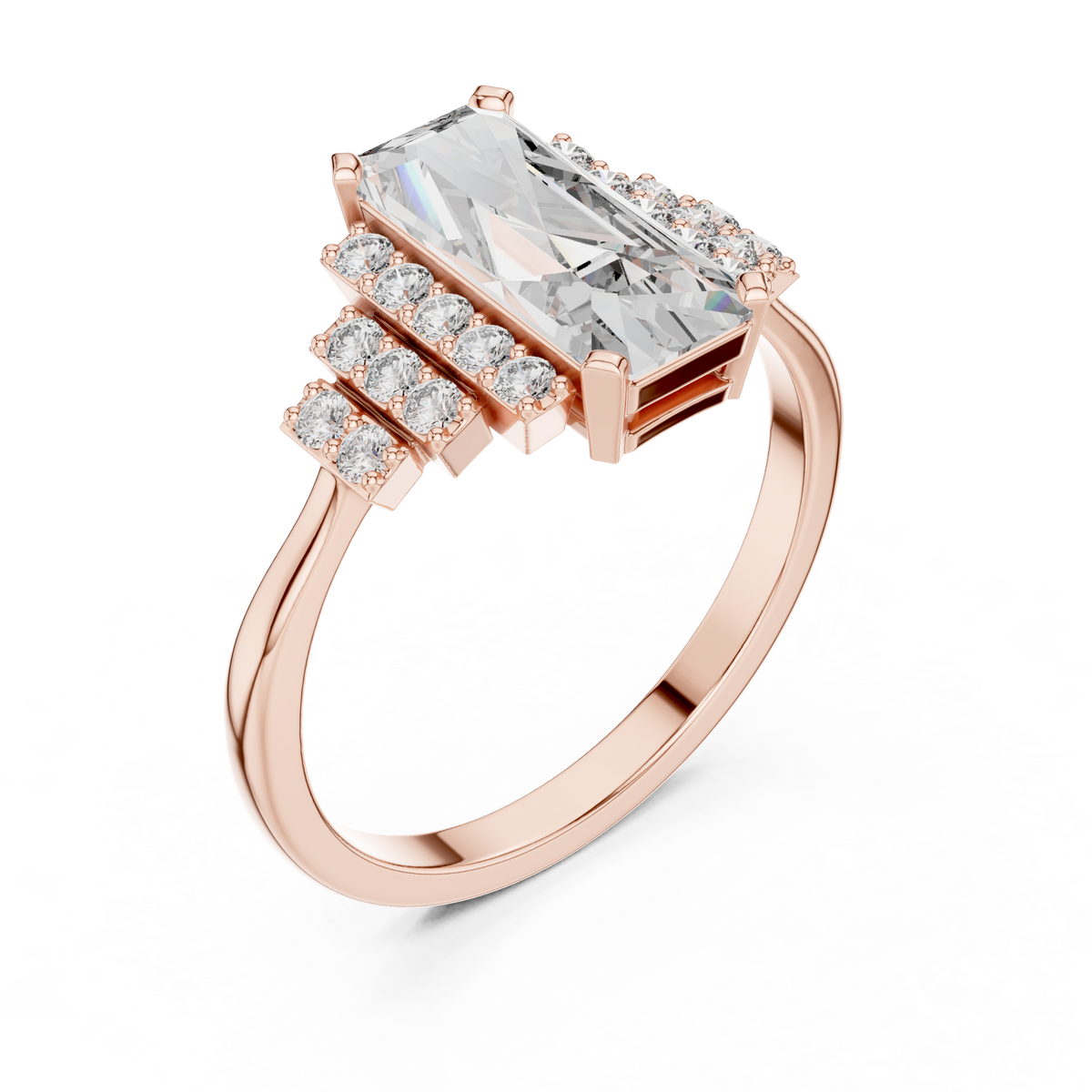 Radiant Tier Solitaire Ring