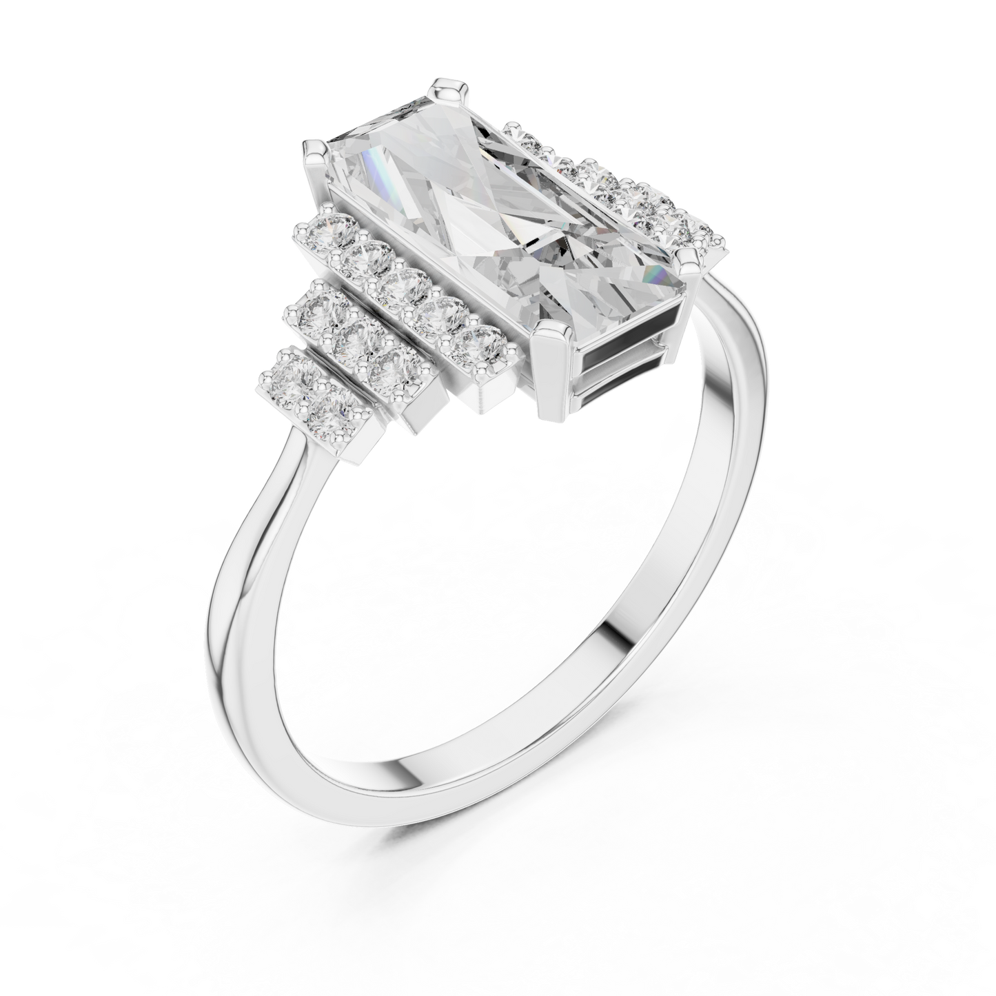 Radiant Tier Solitaire Ring