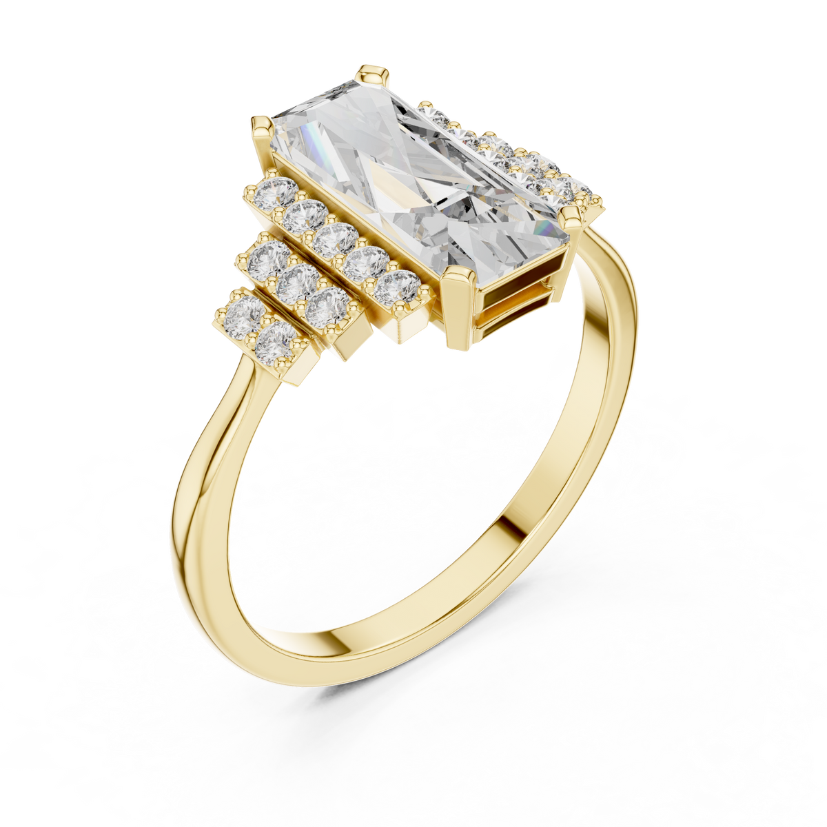 Radiant Tier Solitaire Ring