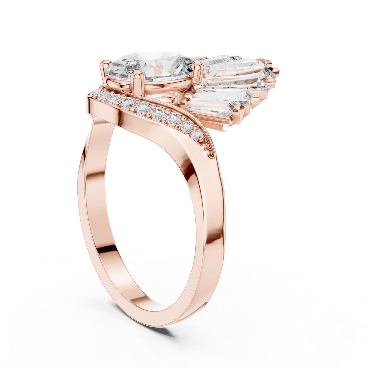 Radiant Sunburst Oval Ring
