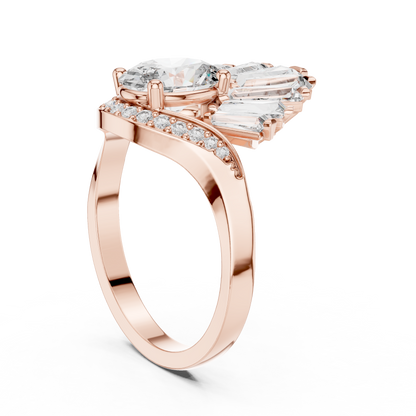 Radiant Sunburst Oval Ring