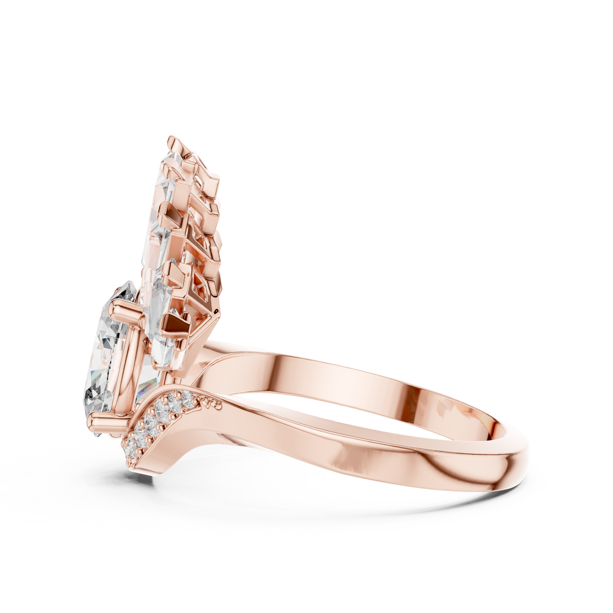 Radiant Sunburst Oval Ring