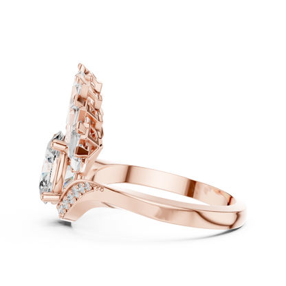 Radiant Sunburst Oval Ring