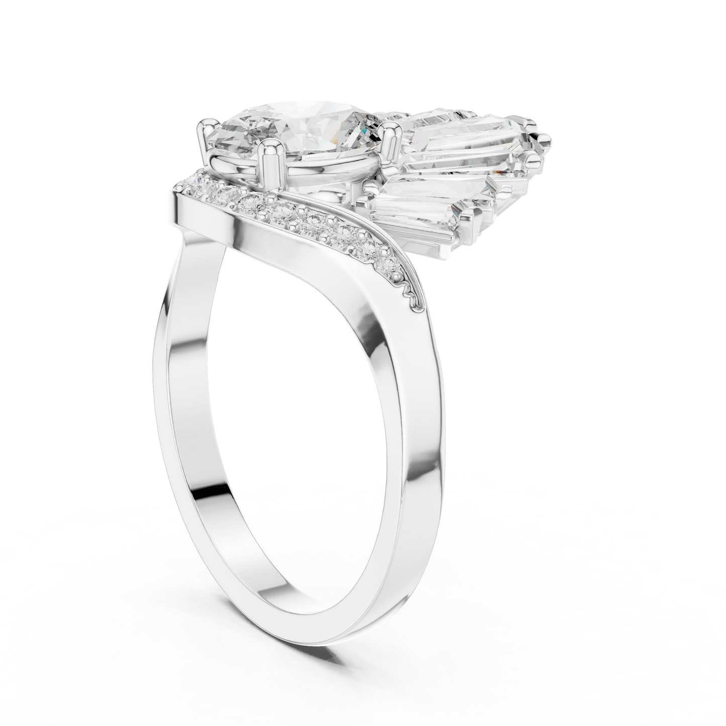 Radiant Sunburst Oval Ring