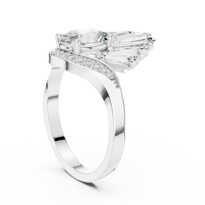 Radiant Sunburst Oval Ring
