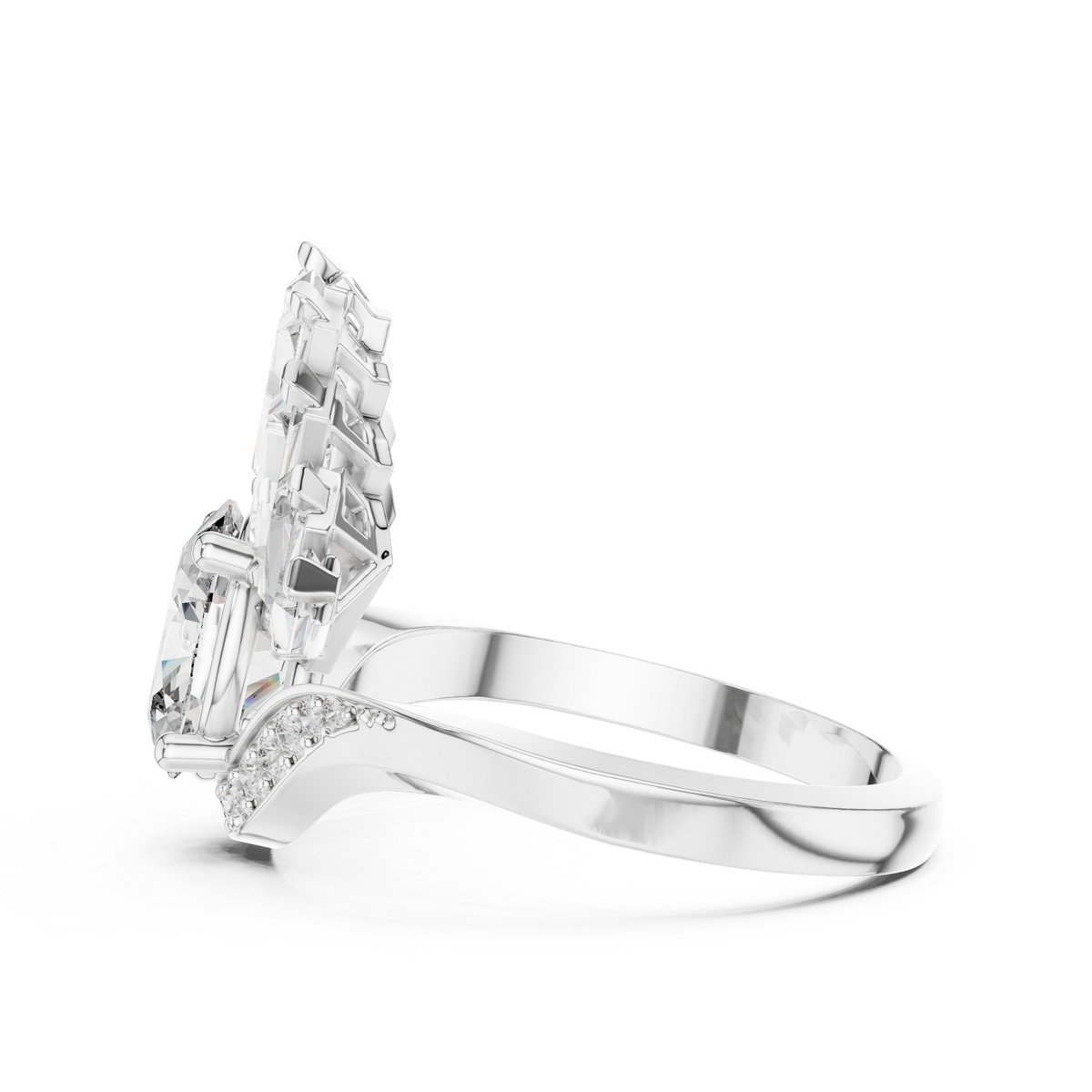 Radiant Sunburst Oval Ring