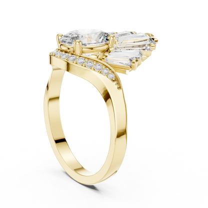 Radiant Sunburst Oval Ring