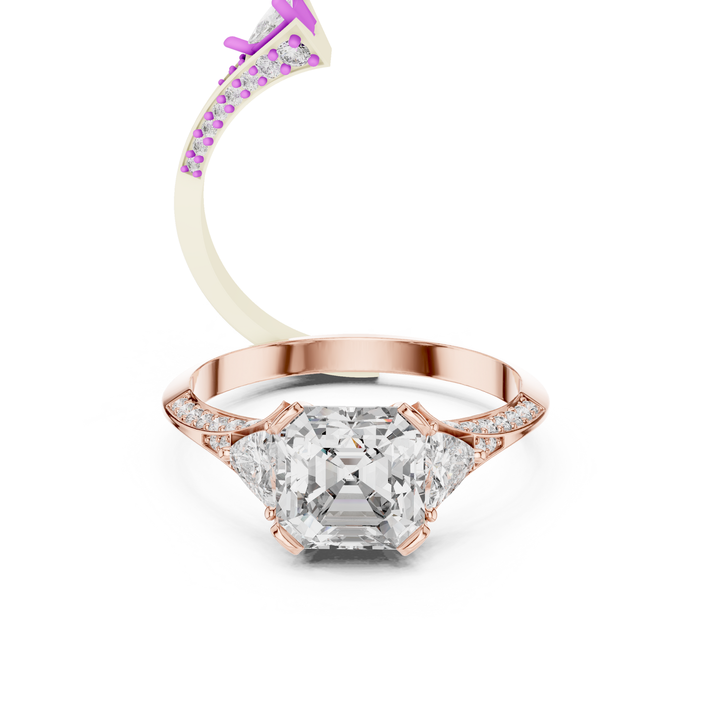 Asscher Trapeze Elegance Ring